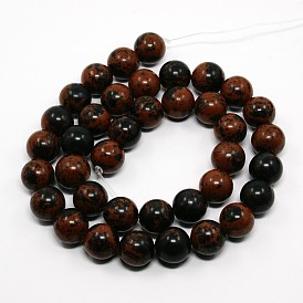 Mahogany Obsidian Round Bead Strands, 10mm, Hole: 1mm, about 38pcs/strand, 15.3 inch