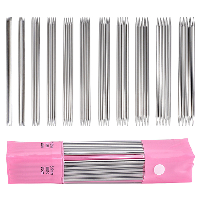 55Pcs Stainless Steel Knitting Needles Set