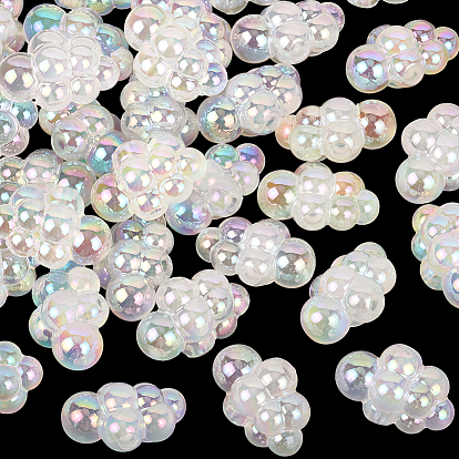 35 шт. УФ-покрытие радужных переливающихся акриловых бусин, два тона, винограды