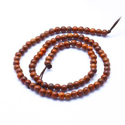 Natural Rosewood Beads Strands, Round, Dyed