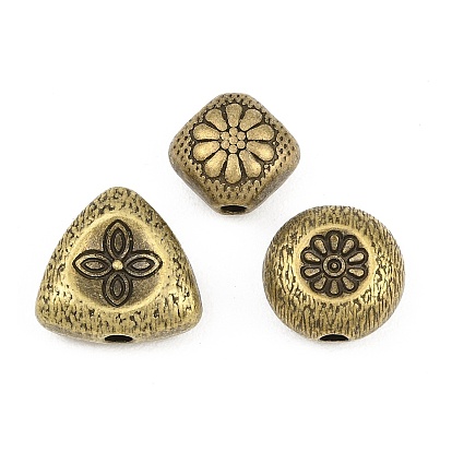 Сплавочные овальные бусины тибетского стиля , античная бронза