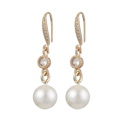 Серьги с подвесками из акрилового жемчуга, с латунным микропаве, прозрачным фианитом для женщин