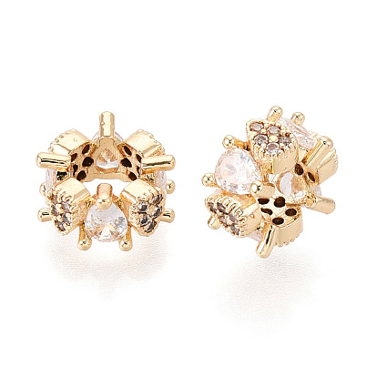 Латунь микропаве прозрачный кубический цирконий европейский бисер, бусины с большим отверстием, без кадмия, без никеля и без свинца, слеза