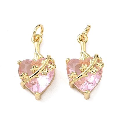 Латунные микро проложить кубического циркония подвески, сердце прелести