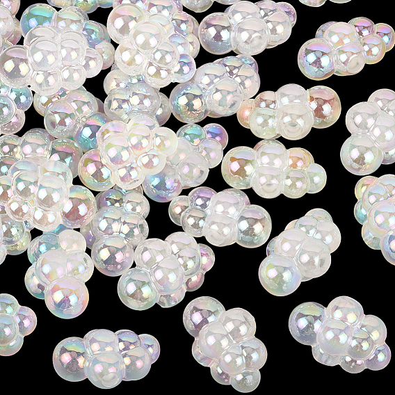 35 шт. УФ-покрытие радужных переливающихся акриловых бусин, два тона, винограды