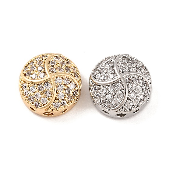 Латунные микропаве из прозрачного кубического циркония, без кадмия, без никеля и без свинца, плоско-круглые