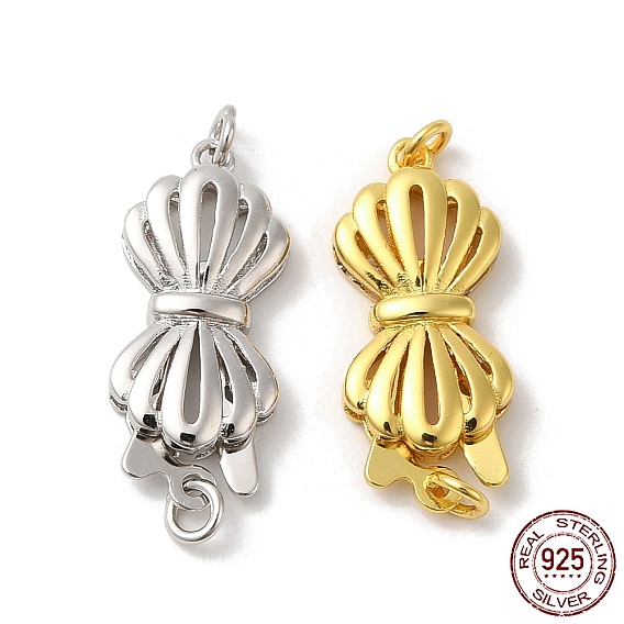 925 застежка из стерлингового серебра, 1 нитей, 1-луночное, бантик с печатью 925