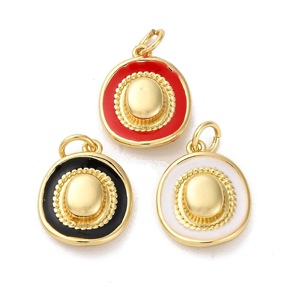 Латунь эмаль подвески, с целью перехода в кольце, очарование ковбойской шляпы, без кадмия и без свинца, стойки покрытие, долговечный, реальный 18 k позолоченный