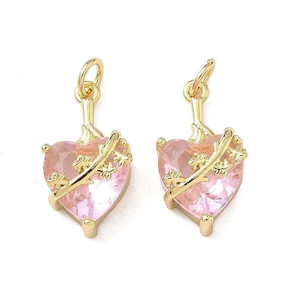 Латунные микро проложить кубического циркония подвески, сердце прелести