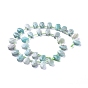 Природных амазонит бисер нитей, сверху просверленные бусы, граненые, слеза