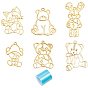 Alloy Open Back Bezel Pendants, For DIY UV Resin, Epoxy Resin, Pressed Flower Jewelry and Seamless Paper Tape, for Metal Frame, Open Bezel Setting