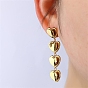 304 Stainless Steel Stud Tassel Earrings, Heart