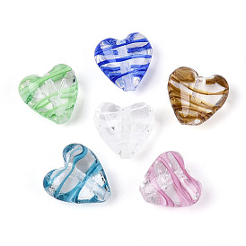 Бусы лэмпворк ручной работы, сердце