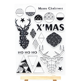 Christmas Deer Plastic Stamps, for DIY Scrapbooking, Photo Album Decorative, Cards Making