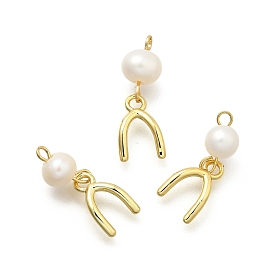 U-образные подвески из латуни и натурального жемчуга, стойки покрытие, долговечный, без кадмия и без свинца