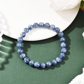 Браслеты из натуральных круглых бусин кианита для мужчин и женщин