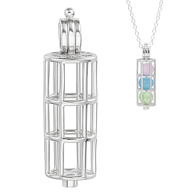 1шт. 925 Подвески в виде колонн из стерлингового серебра с бусинами в форме клетки, родий, с замшевой тканью из поликарбоната квадратной серебряной полировальной салфеткой