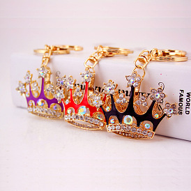 Sparkling Crystal Crown Keychain for Women's Car Keys and Bags