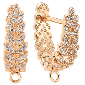 5 пары серег-гвоздиков из латуни с кубическим цирконием