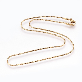 304 Stainless Steel Boston Link Chain Necklaces, with Lobster Claw Clasps