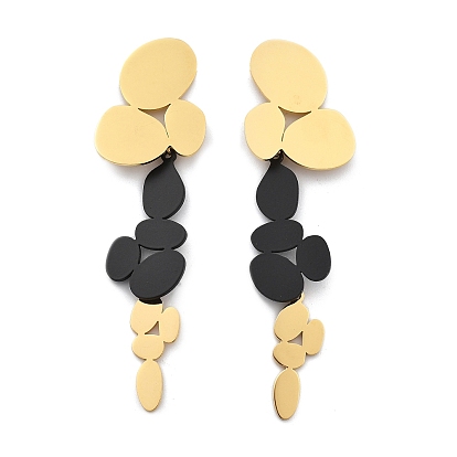 304 овальные серьги-гвоздики с кисточками из нержавеющей стали