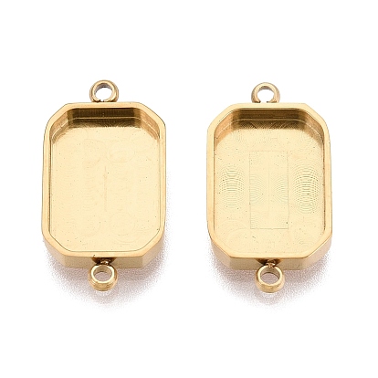 304 оправы для кабошонов из нержавеющей стали, прямоугольные, ионное покрытие (ip)