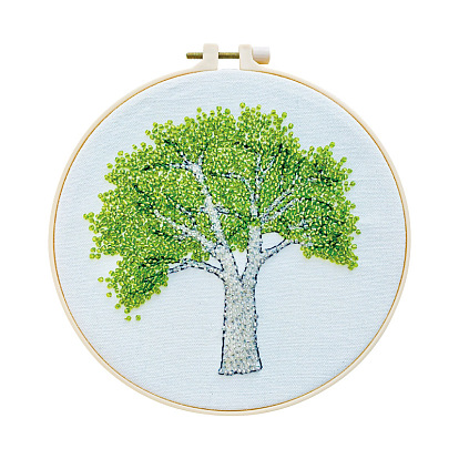 English cross embroidery flower glass rice bead tree shape beginner embroidery diy material package