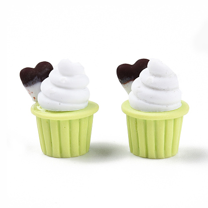 Opaque Resin Decoden Cabochons, Imitation Food, Cupcake