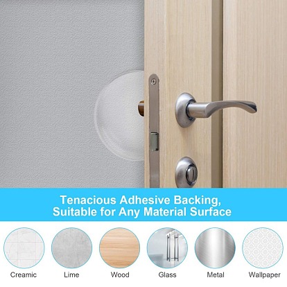 Door Knob Wall Shield, 6PCS Transparent Round Soft Rubber Wall Protector