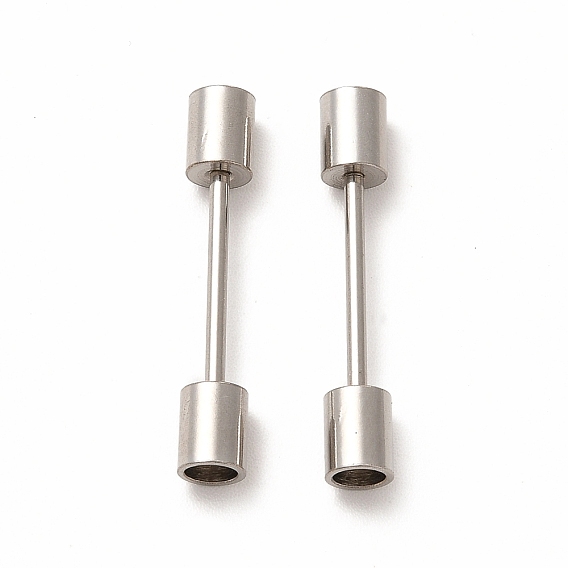 201 Stainless Steel Screw Clasps, Column, For Leather Cord Bracelets Making