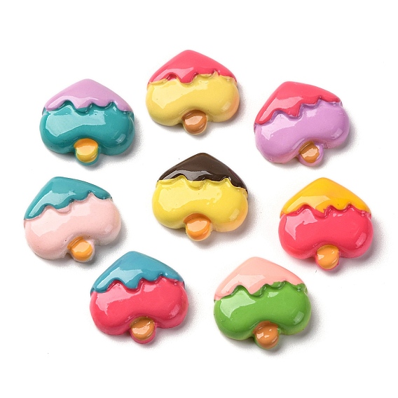 Непрозрачная смола декодирует кабошоны, имитация еды, разноцветные