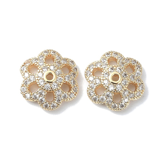 Латунь микро проложить кубический цирконий шарик, без кадмия, без никеля и без свинца, цветок