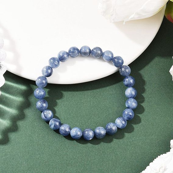 Браслеты из натуральных круглых бусин кианита для мужчин и женщин