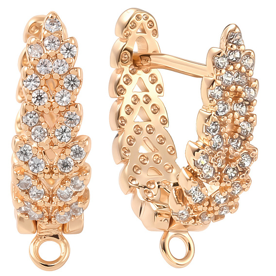 5 пары серег-гвоздиков из латуни с кубическим цирконием