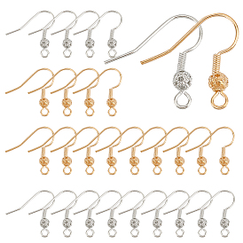 100шт 2 цвета латунные французские крючки с катушкой и шариком