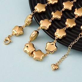 304 ожерелья из нержавеющей стали с цветочными звеньями для женщин