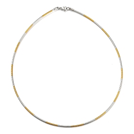 Placage sous vide 202 collier ras du cou en fil d'acier inoxydable avec fermoir, collier rigide pour femme