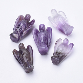 Natural Amethyst Angel Decor Healing Stones, Energy Reiki Gifts for Women Men