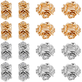 16 шт. 2 цвета латунных дистанционных бусин, цветок