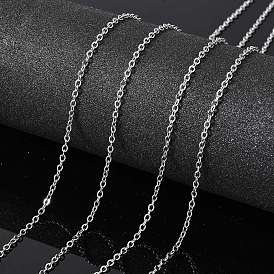 304 Stainless Steel Cable Chains, Soldered, with Spool, Flat Oval