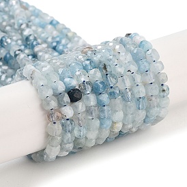 Perlas naturales de color turquesa hebras, facetados, cubo