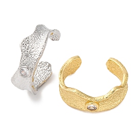 Открытые манжеты из латуни с цирконием для женщин, без свинца и без кадмия, долговечный