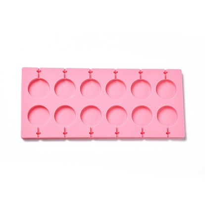 DIY Lollipop Making Food Grade Silicone Molds, Candy Molds, Flat Round, 12 Cavities