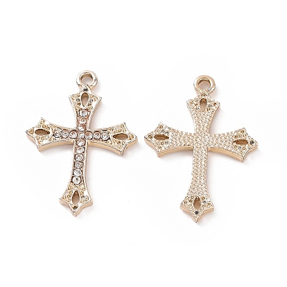 Alloy Crystal Rhinestone Pendants, Cross Charms
