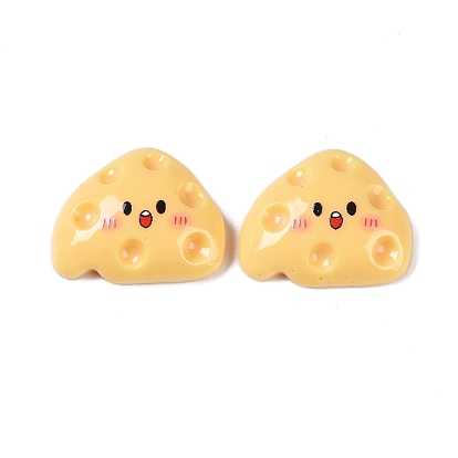Cabujones decodificados de resina opaca, queso de dibujos animados