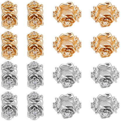 16 шт. 2 цвета латунных дистанционных бусин, цветок