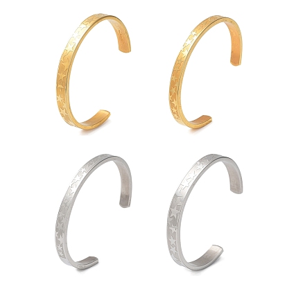 304 браслеты-манжеты со звездами из нержавеющей стали