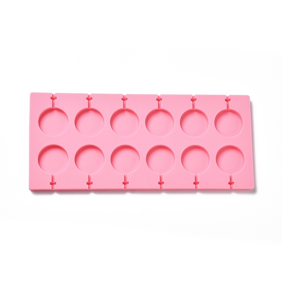DIY Lollipop Making Food Grade Silicone Molds, Candy Molds, Flat Round, 12 Cavities