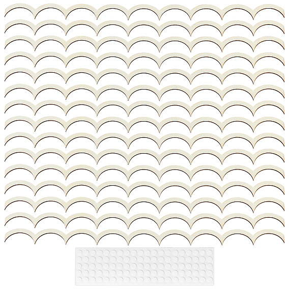 20шт. деревянные рамки веерообразной формы, поделки своими руками для дома, шкафа, дверной рамы, украшение, с 100шт. акриловых круглых двусторонних клейких полосок