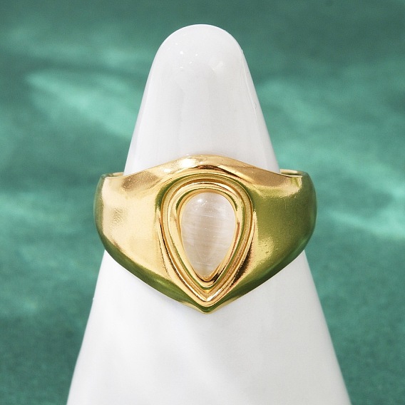 304 открытые кольца манжеты из нержавеющей стали, слеза, С камнями